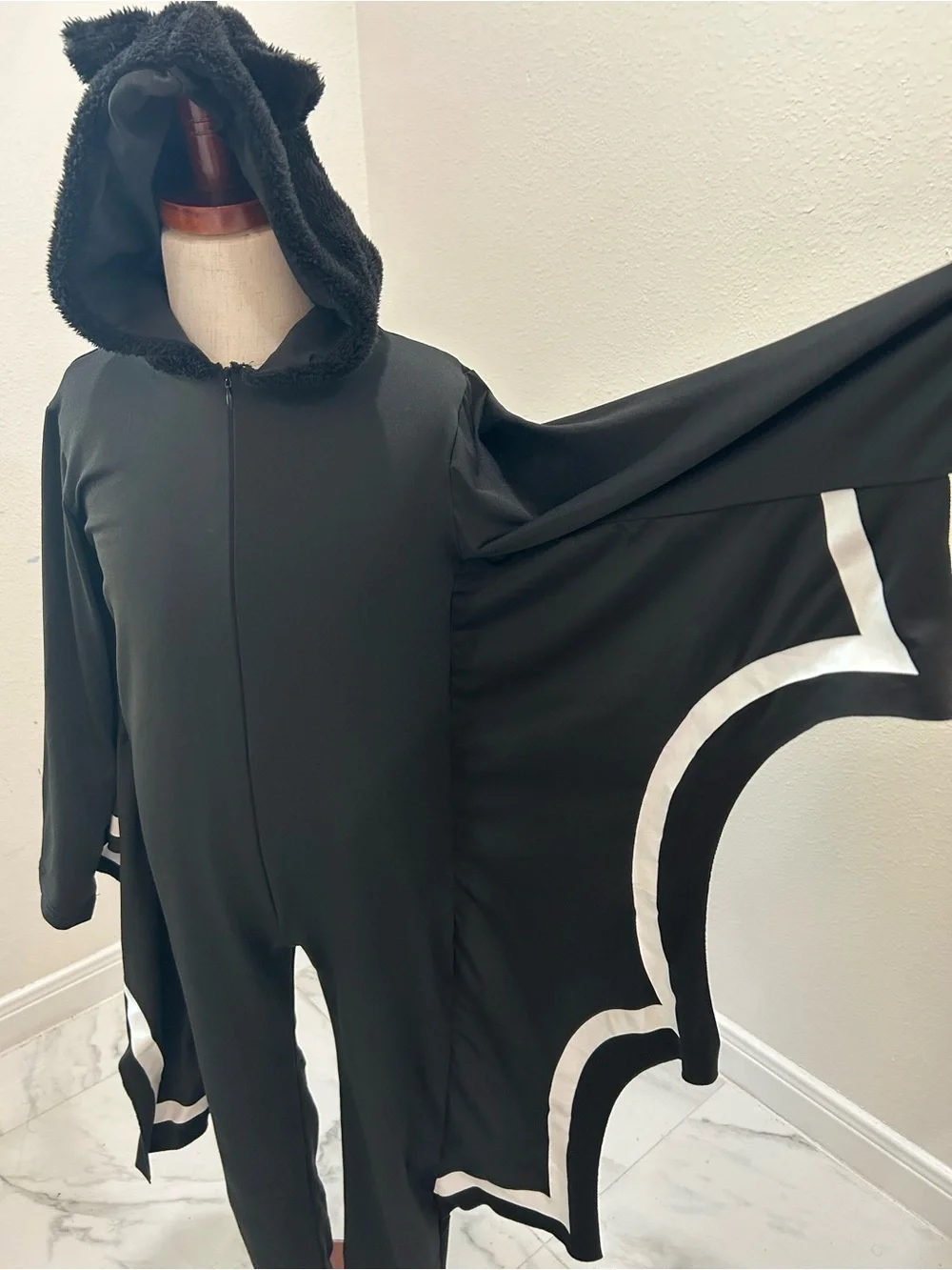 Bat Kids Halloween Costume Hoodie with Winged Cape, Size Small